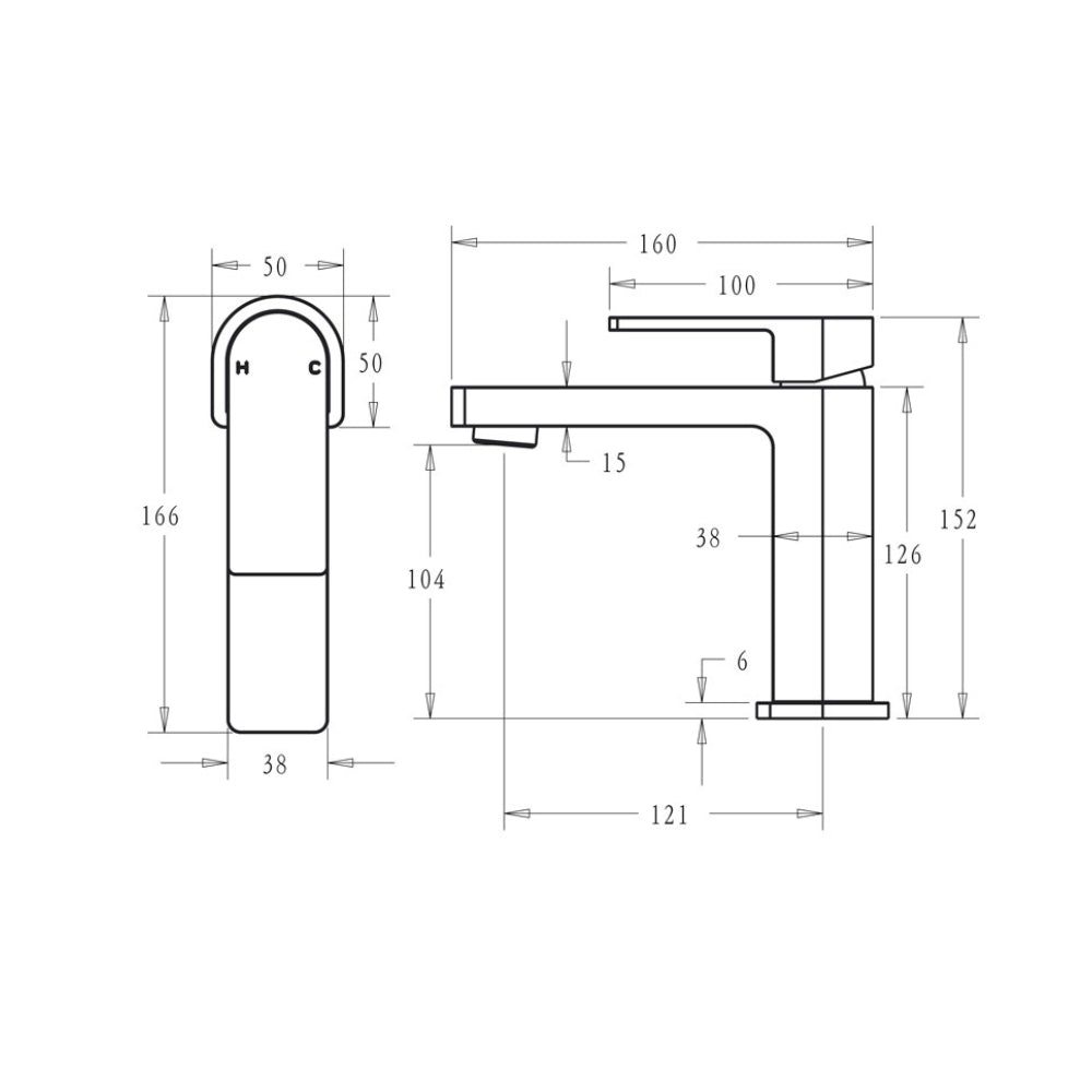 BELLA VISTA FLORES BASIN MIXER 152MM BRUSHED NICKEL