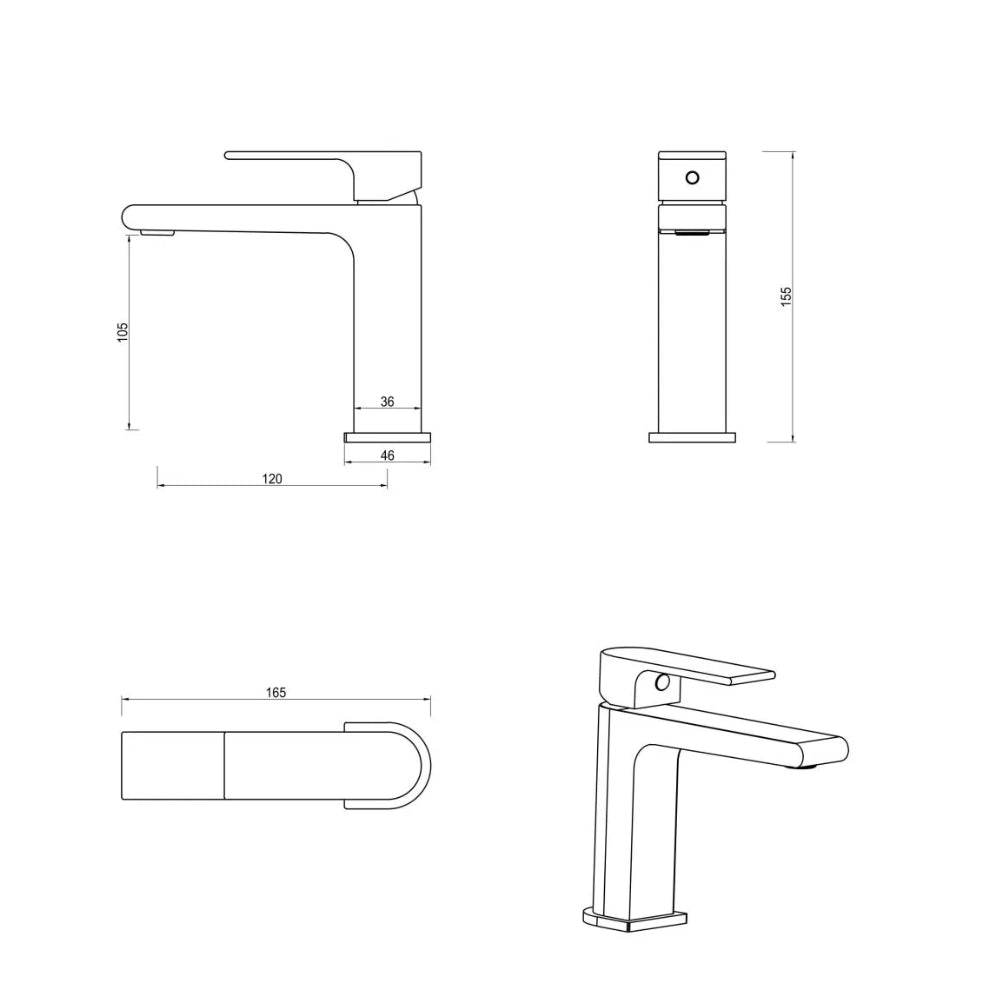 BELLA VISTA BEKI BASIN MIXER 155MM CHROME