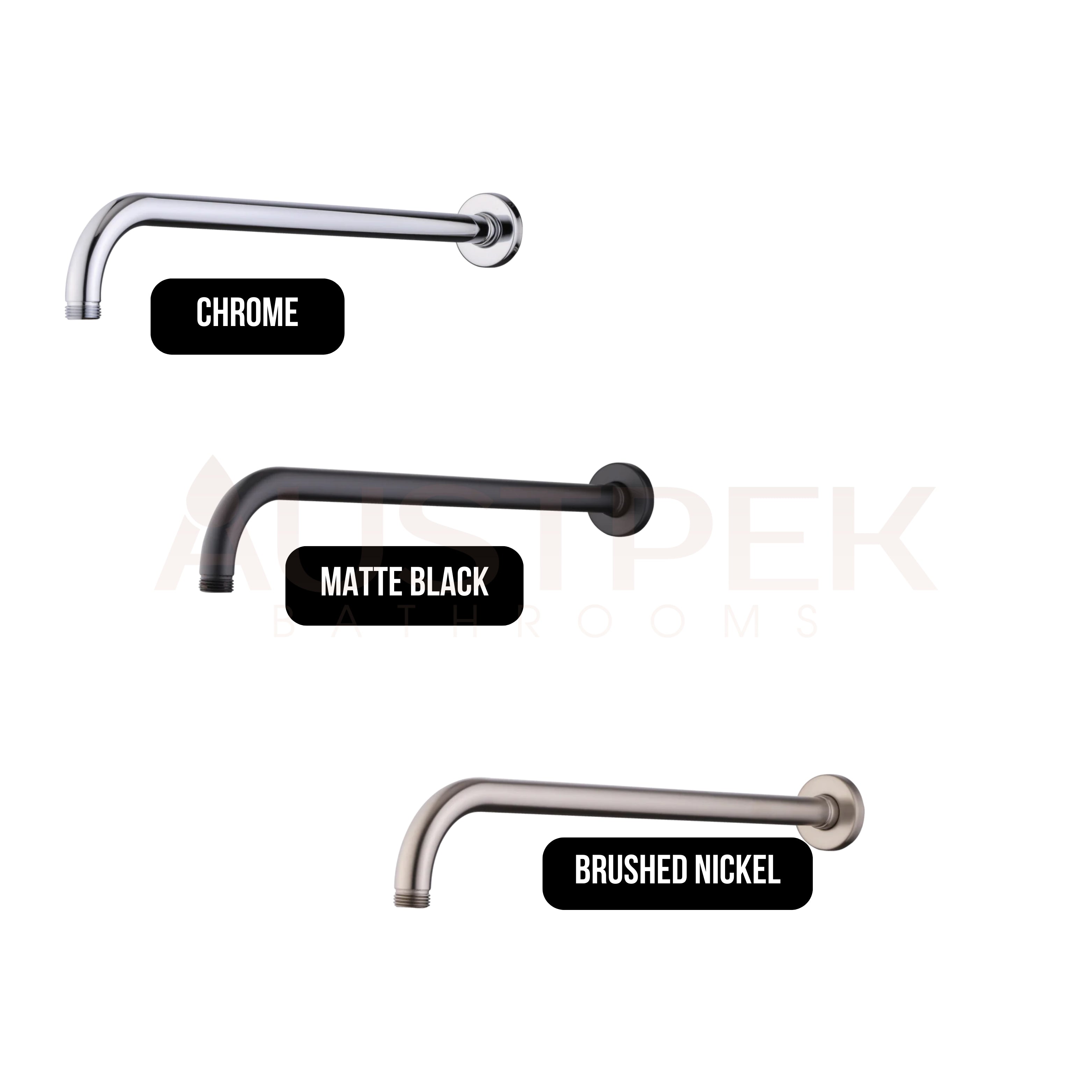 OLIVERI ROME WALL MOUNTED SHOWER ARM CHROME 400MM