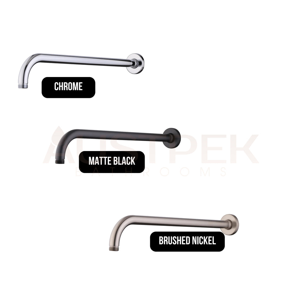 OLIVERI ROME WALL MOUNTED SHOWER ARM 400MM BRUSHED NICKEL