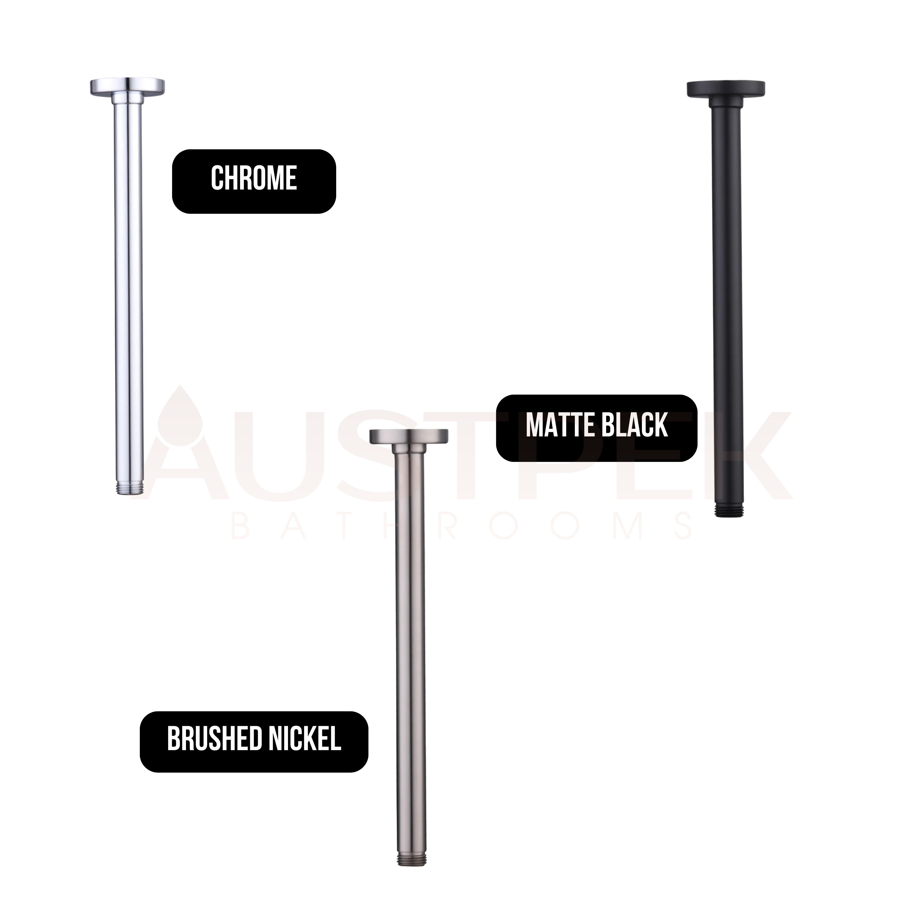 OLIVERI ROME CEILING MOUNTED SHOWER ARM MATTE BLACK 300MM