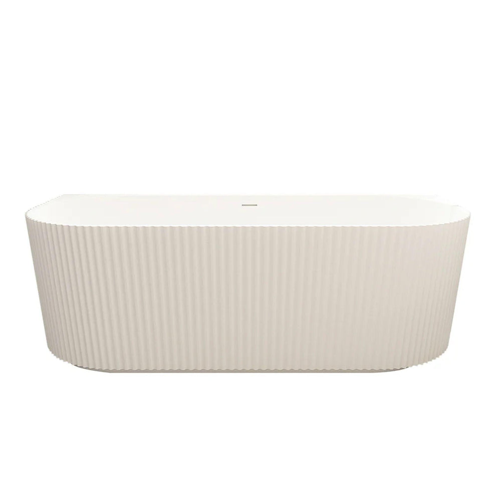 MERCIO ROSE FLUTED BACK TO WALL BATHTUB MATTE WHITE (AVAILABLE IN 1500MM AND 1700MM)