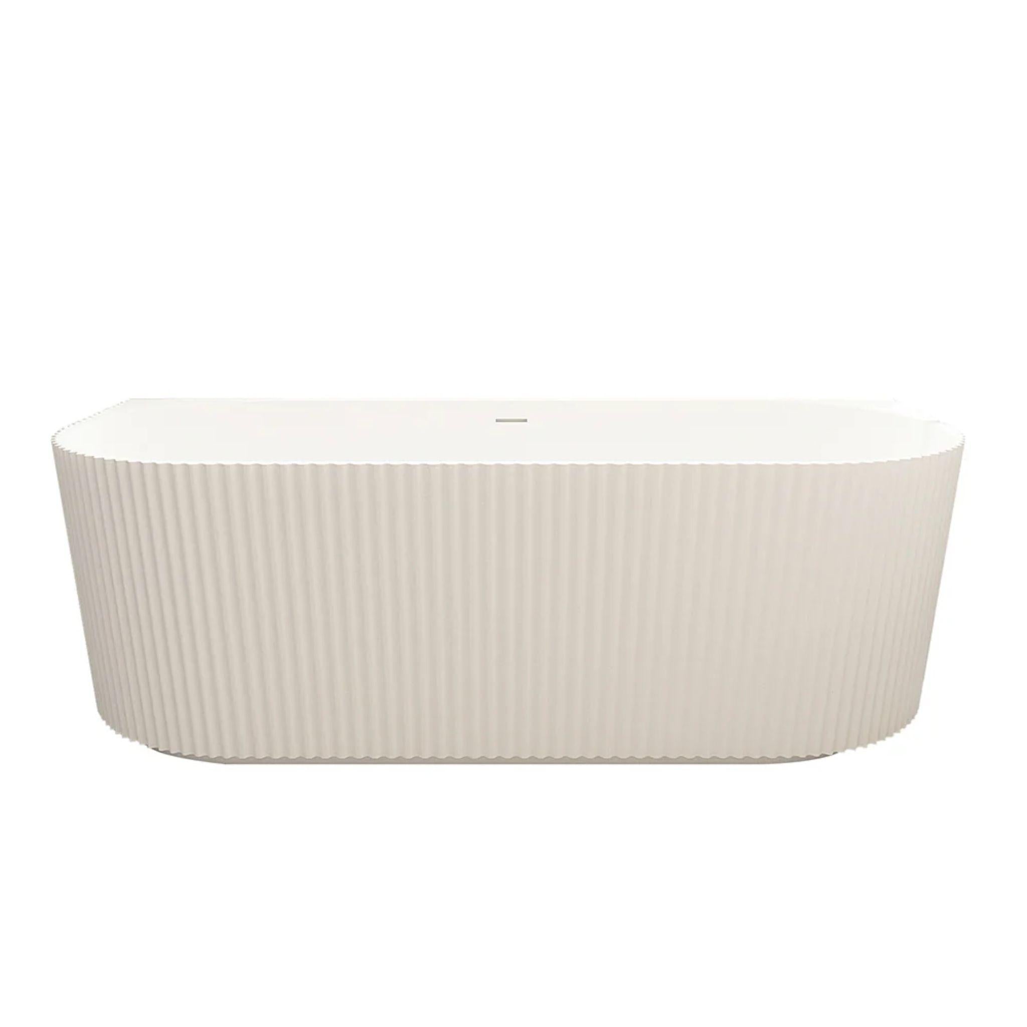 MERCIO ROSE FLUTED BACK TO WALL BATHTUB MATTE WHITE (AVAILABLE IN 1500MM AND 1700MM)