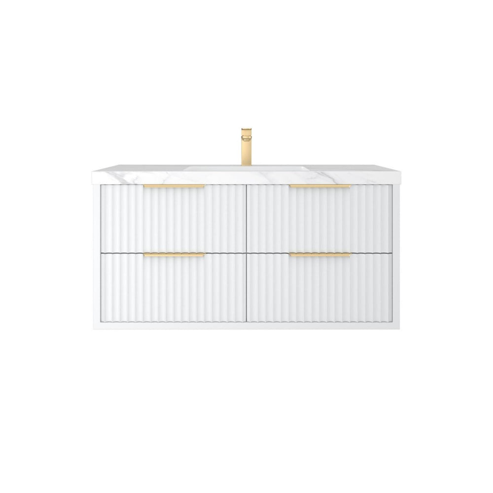 CETO ROME MATTE WHITE 1200MM SINGLE BOWL WALL HUNG VANITY