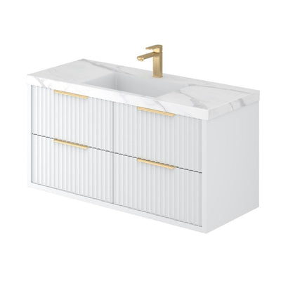 CETO ROME MATTE WHITE 1500MM SINGLE BOWL WALL HUNG VANITY