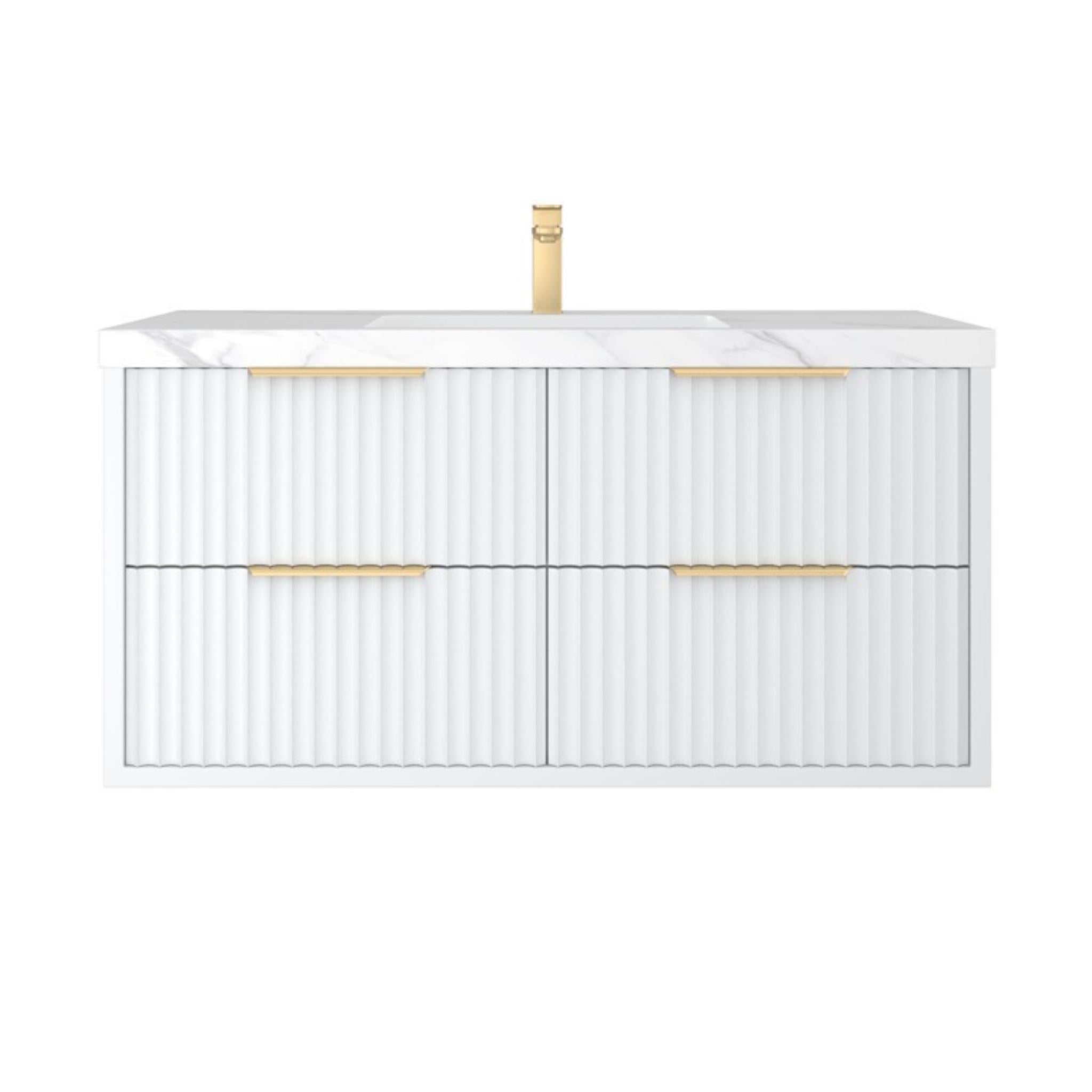 CETO ROME MATTE WHITE 1500MM SINGLE BOWL WALL HUNG VANITY