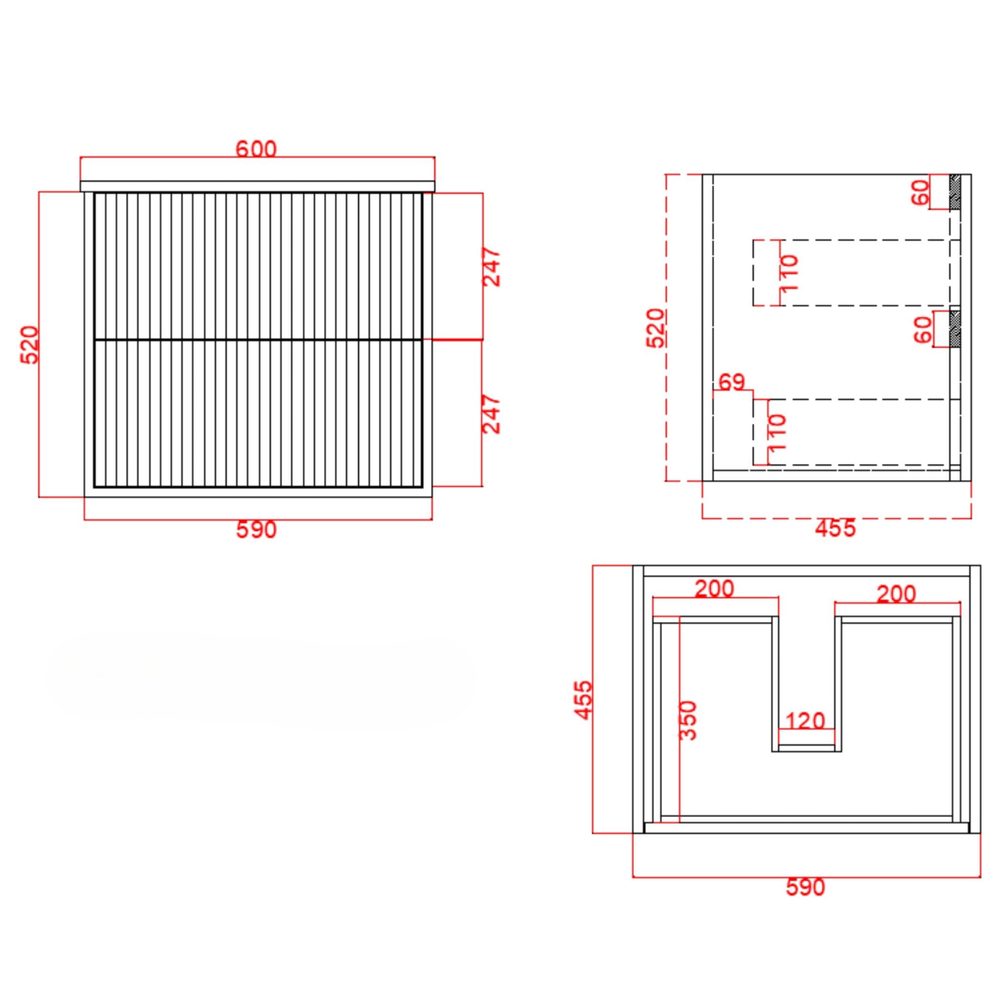 CETO ROME MATTE WHITE 600MM SINGLE BOWL WALL HUNG VANITY