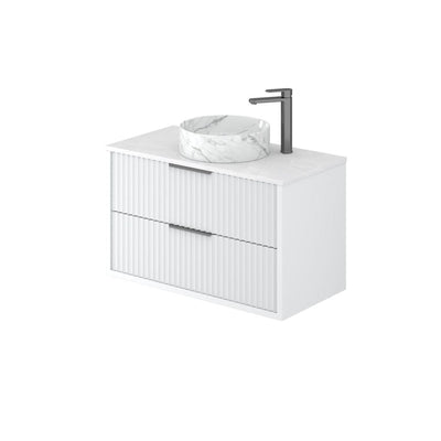 CETO ROME MATTE WHITE 900MM SINGLE BOWL WALL HUNG VANITY