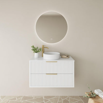 CETO ROME MATTE WHITE 900MM SINGLE BOWL WALL HUNG VANITY