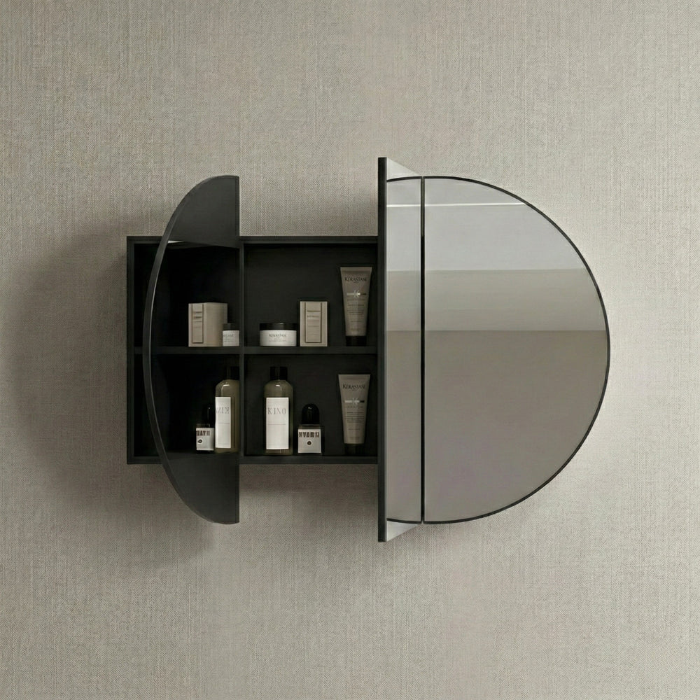 INFINITY ROSY SEMI MATTE BLACK SHAVING CABINET 1200X750MM