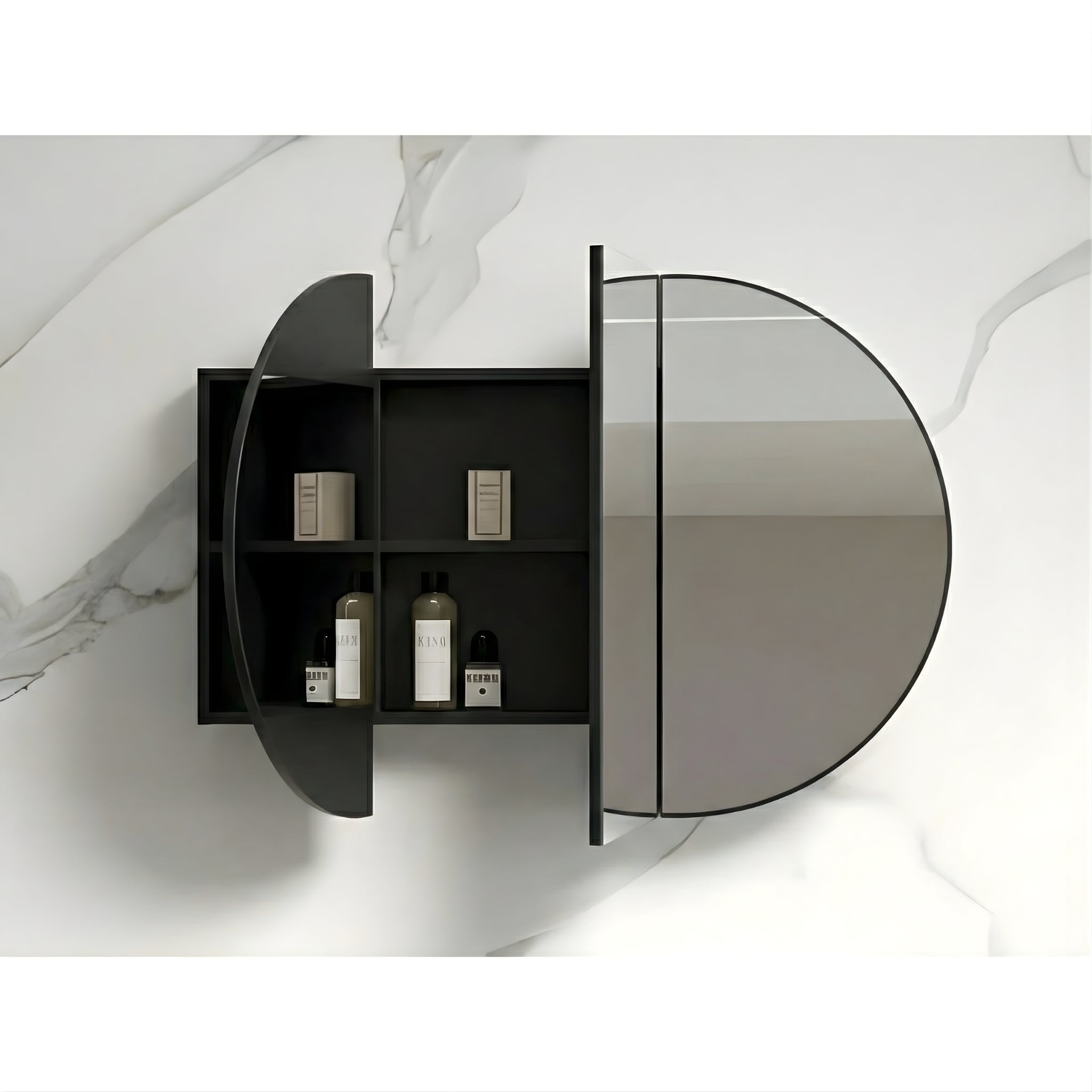 INFINITY ROSY SEMI MATTE BLACK SHAVING CABINET 1500X900MM