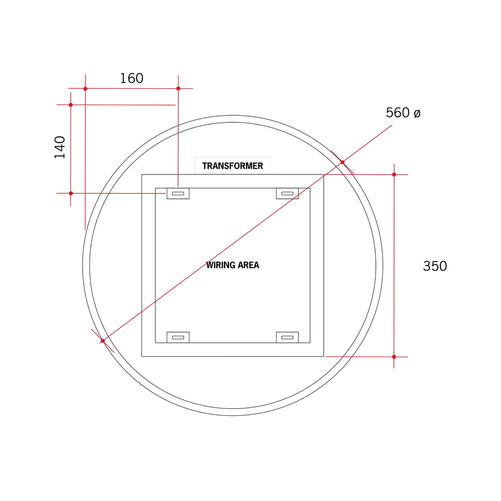 THERMOGROUP ABLAZE PREMIUM RS RANGE BACK-LIT MIRROR 600MM
