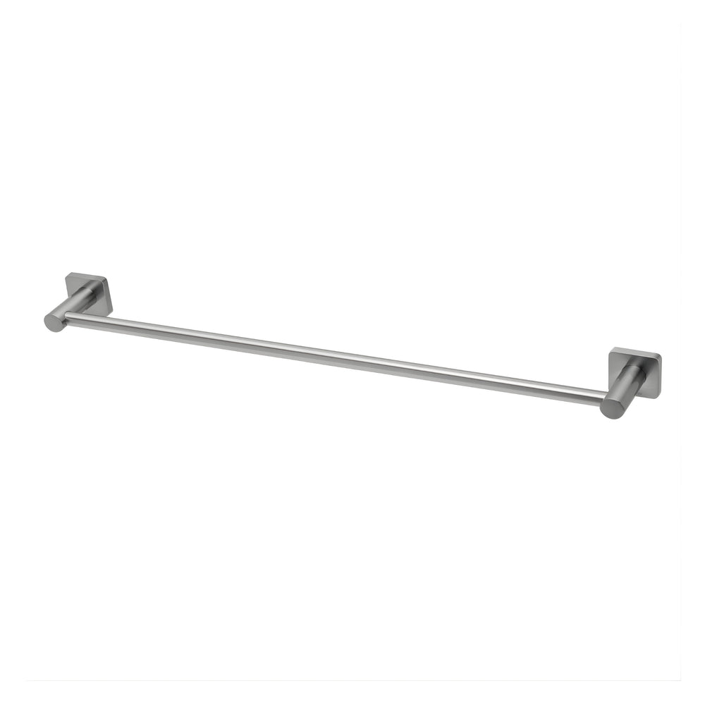 PHOENIX RADII SQUARE PLATE SINGLE TOWEL RAIL 600MM STAINLESS STEEL