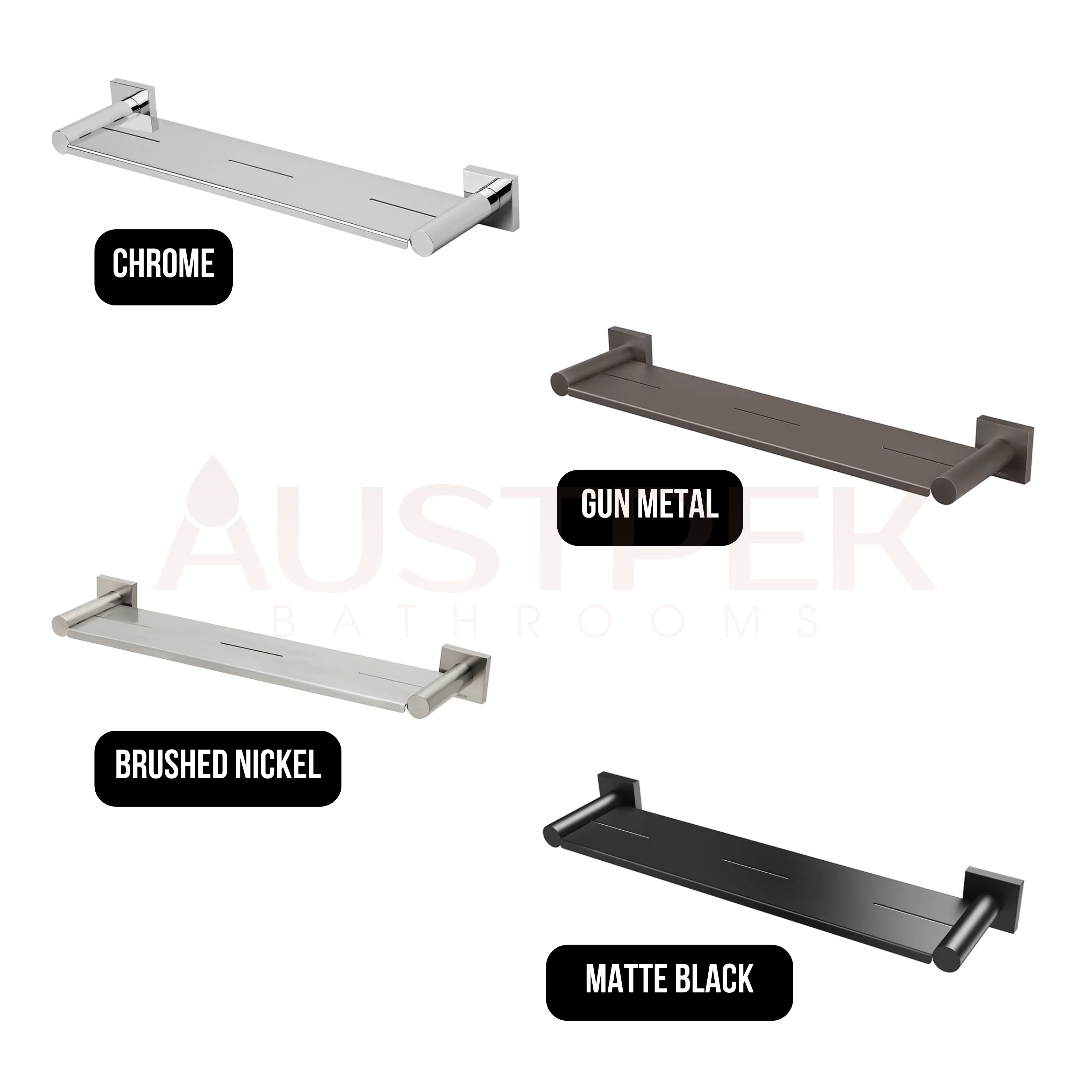 PHOENIX RADII METAL SHELF SQUARE PLATE GUN METAL 424MM