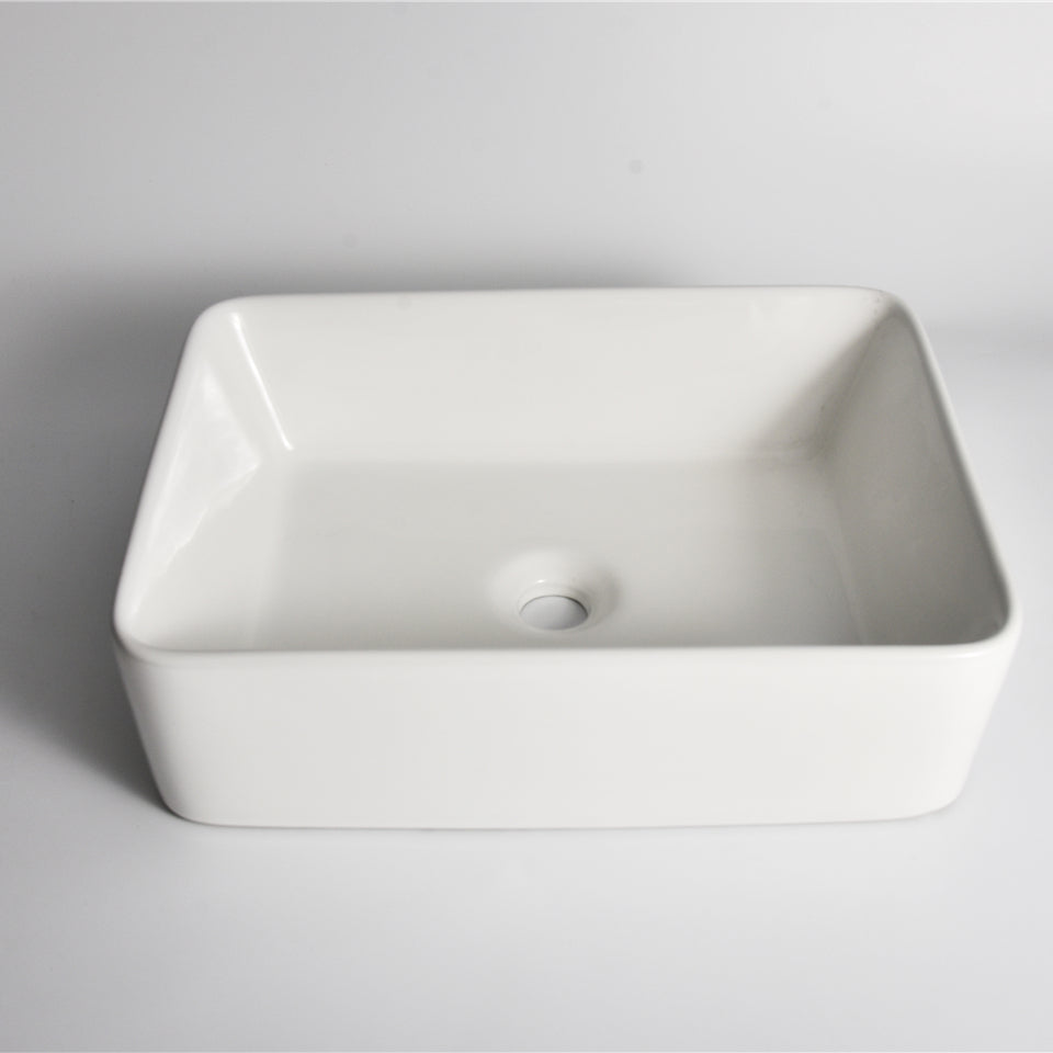 CLAYA RECTANGULAR ABOVE COUNTER BASIN GLOSS WHITE 480MM