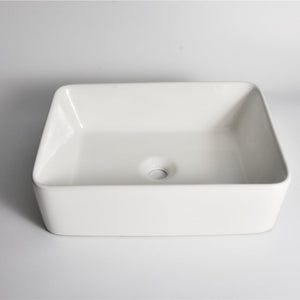 CLAYA RECTANGULAR ABOVE COUNTER BASIN GLOSS WHITE 480MM