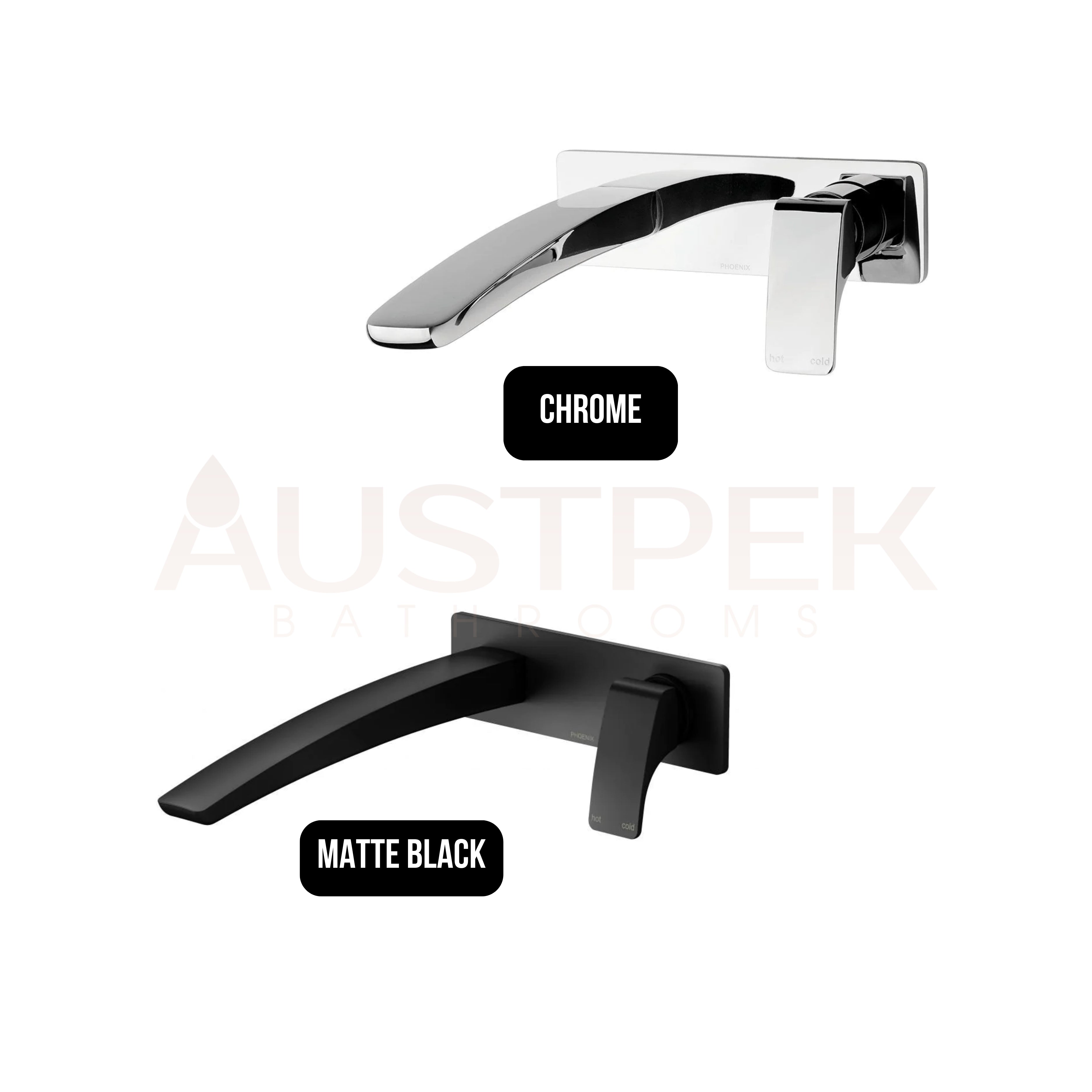 PHOENIX RUSH WALL BASIN MIXER SET 230MM MATTE BLACK