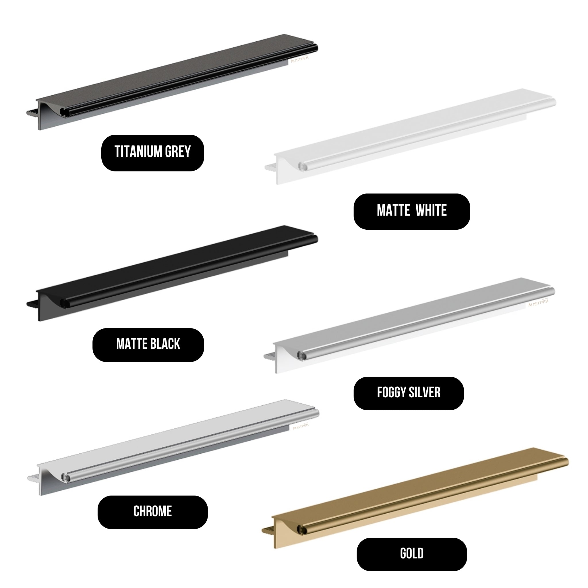 MODULR CAPRI R WALL CABINET PROFILE HANDLE 3600MM MATTE BLACK