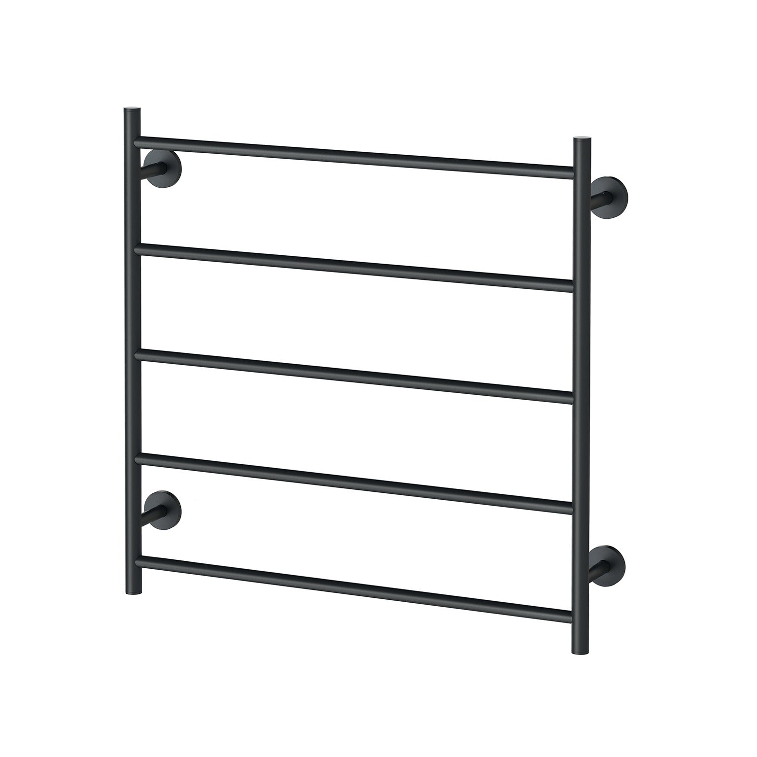 PHOENIX RADII 5-BARS ROUND HEATED TOWEL LADDER MATTE BLACK 750MM