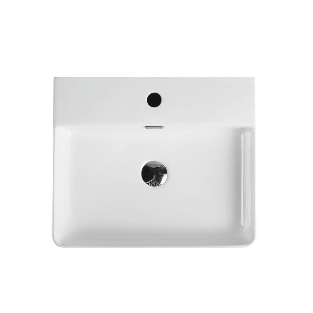 MERCIO RIFF RECTANGULAR SEMI RECESSED BASIN GLOSS WHITE 500MM