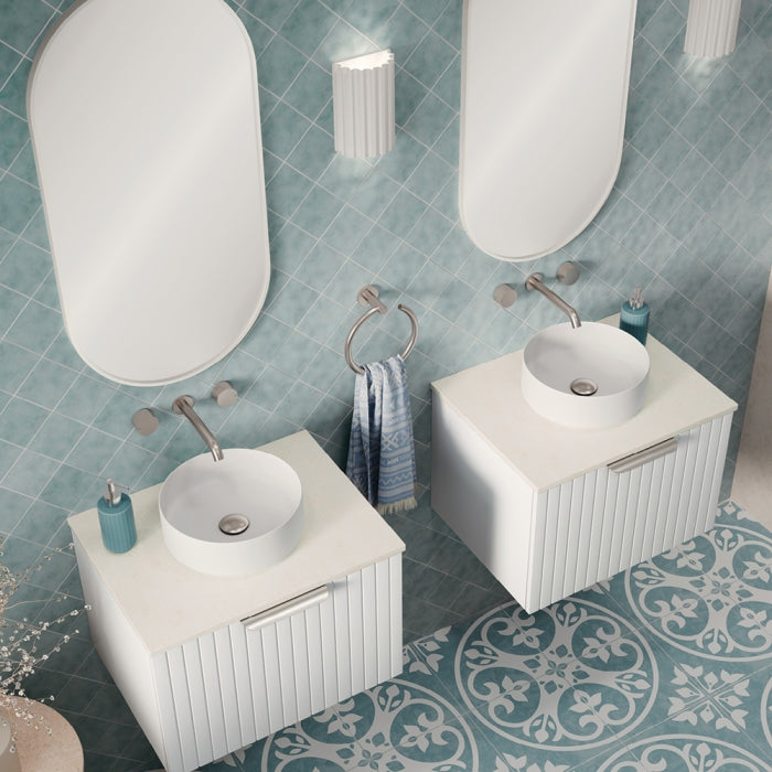 FIENZA ROMAN SAND SILICA FREE RECTANGULAR STONE BENCHTOP (AVAILABLE IN 600MM, 750MM, 900MM, 1200MM, 1500MM AND 1800MM)