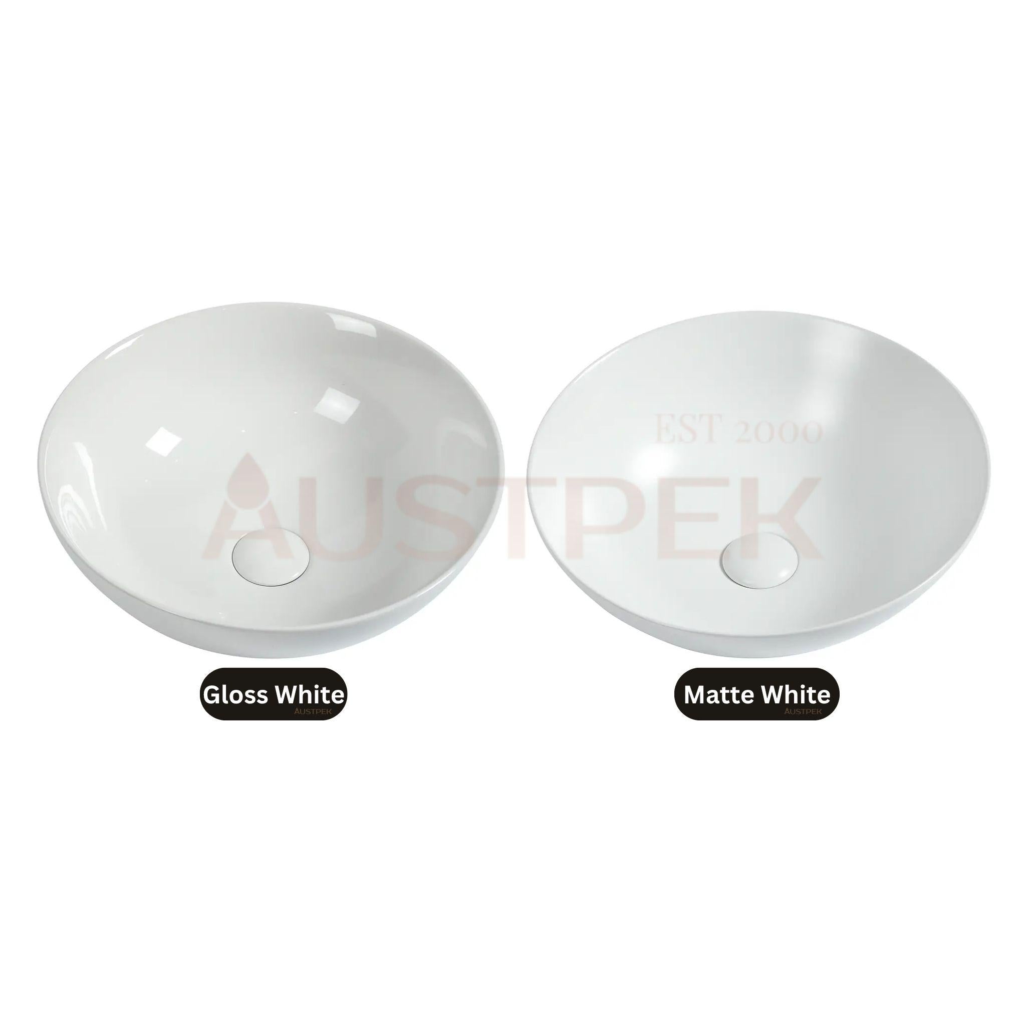 ZUMI RONDA ABOVE COUNTER BASIN MATTE WHITE 395MM