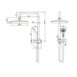 AMOZA TWIN SHOWER 3 PACKS BRUSHED COPPER