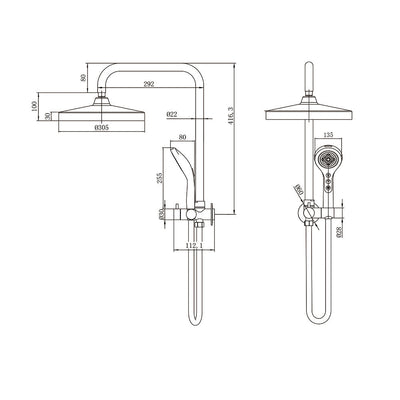 AMOZA TWIN SHOWER 3 PACKS BRUSHED COPPER