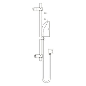 AMOZA HAND SHOWER ON RAIL 2 PACK BRUSHED GOLD