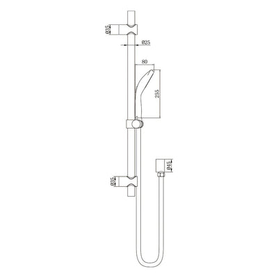 AMOZA HAND SHOWER ON RAIL 2 PACK CHROME