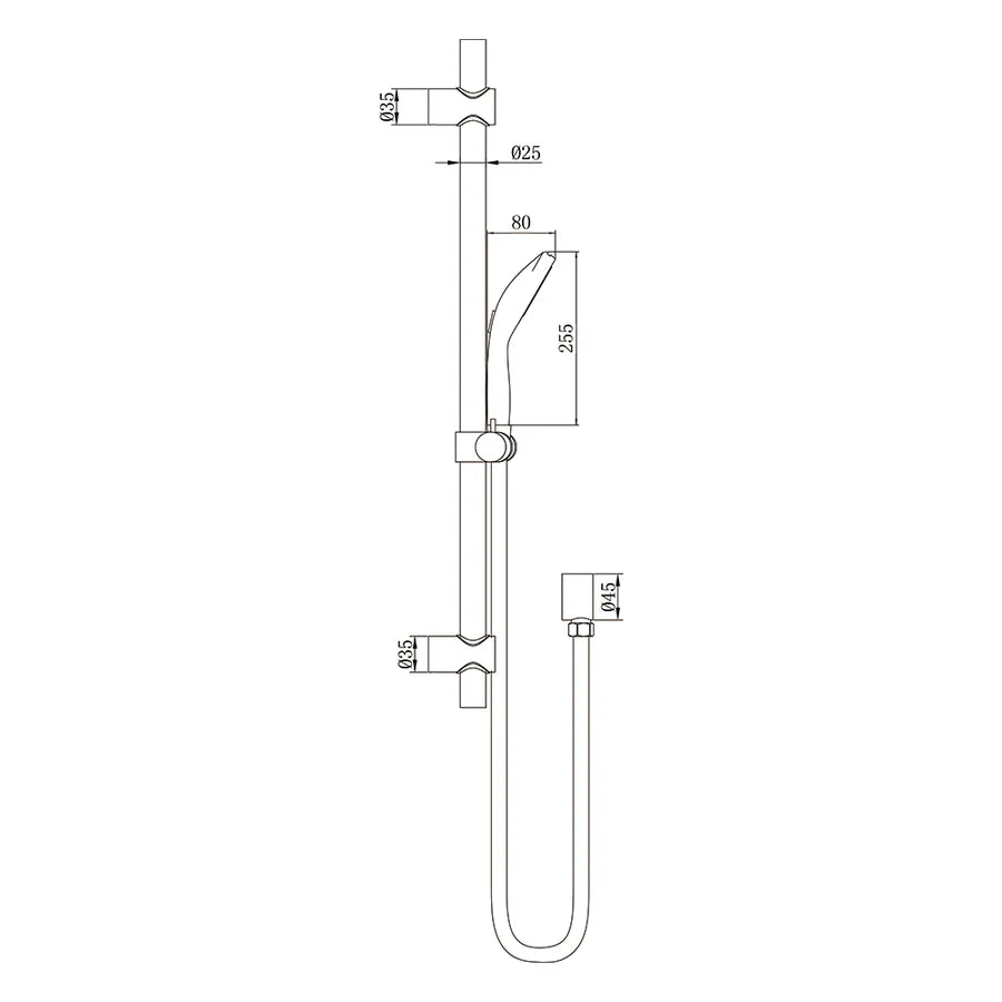 AMOZA HAND SHOWER ON RAIL 2 PACK BRUSHED COPPER