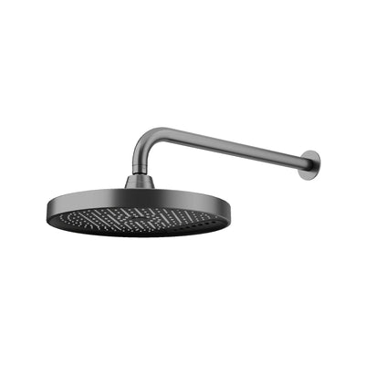 AMOZA CURVED SHOWER ARM & HEAD 2 PACKS 300MM GUN METAL