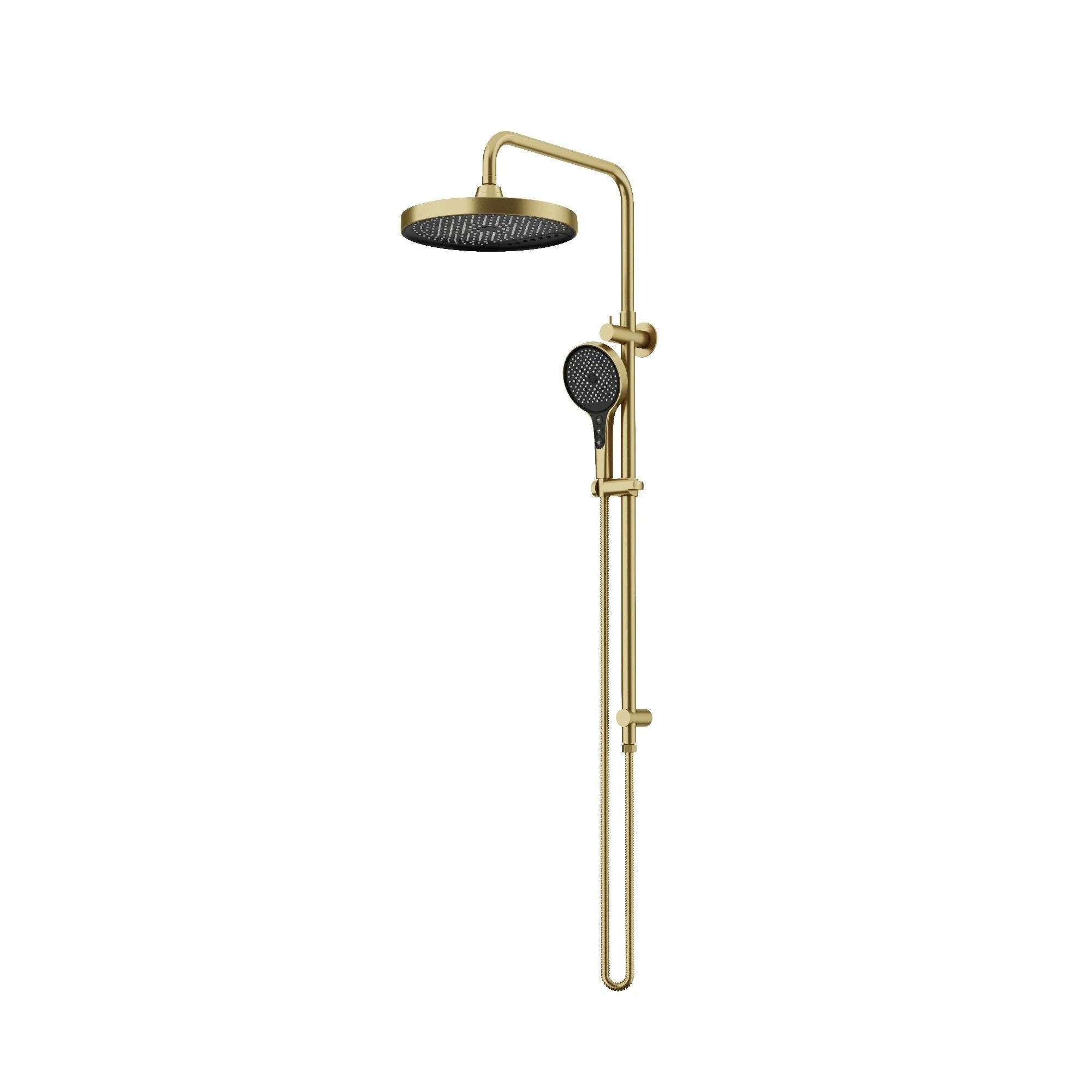 AMOZA TWIN SHOWER ON RAIL 3 PACKS BRUSHED GOLD