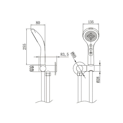 AMOZA HAND SHOWER WALL SHOWER BRACKET KITS 2 PACK GUN METAL