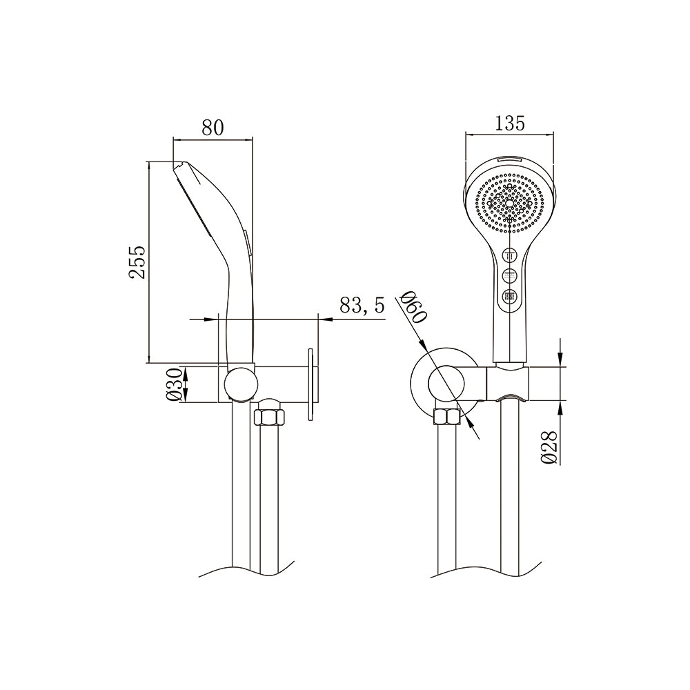 AMOZA HAND SHOWER WALL SHOWER BRACKET KITS 2 PACK BRUSHED COPPER