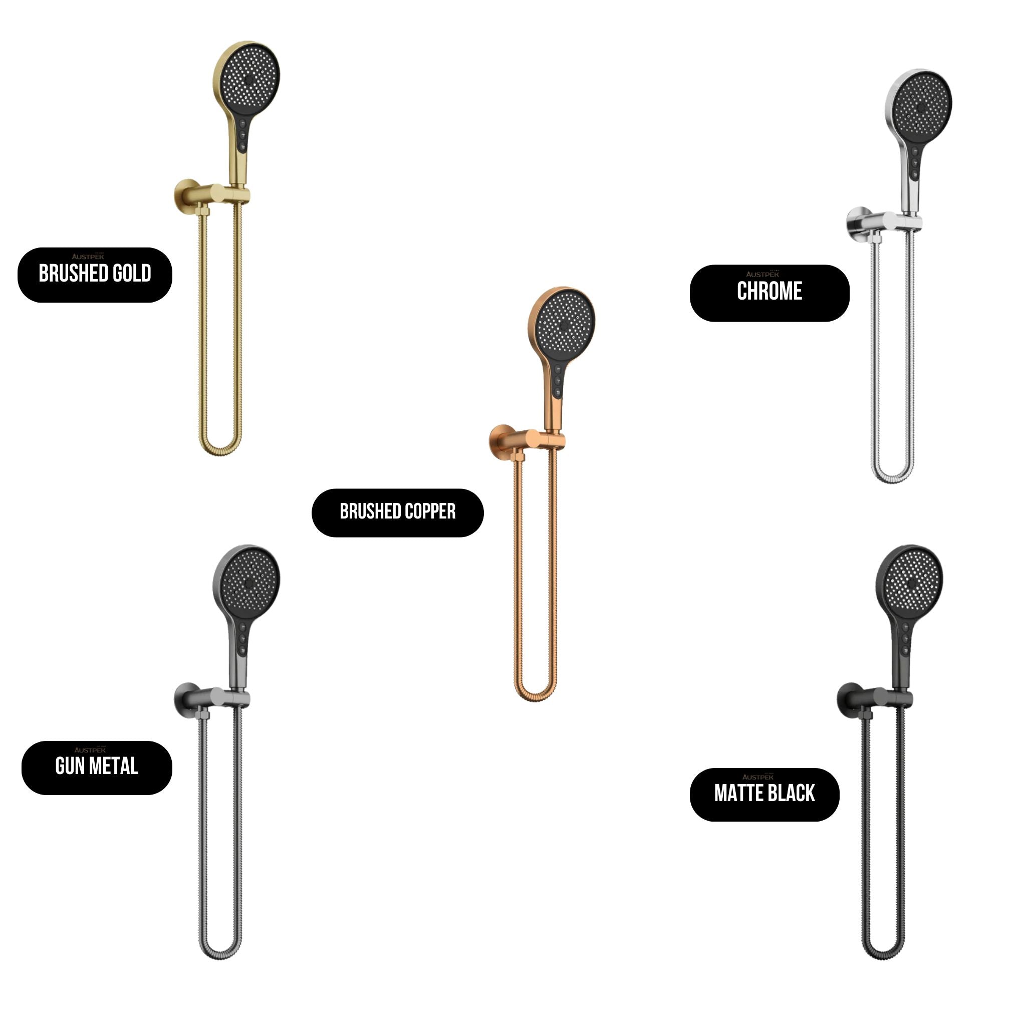 AMOZA HAND SHOWER WALL SHOWER BRACKET KITS 2 PACK BRUSHED COPPER