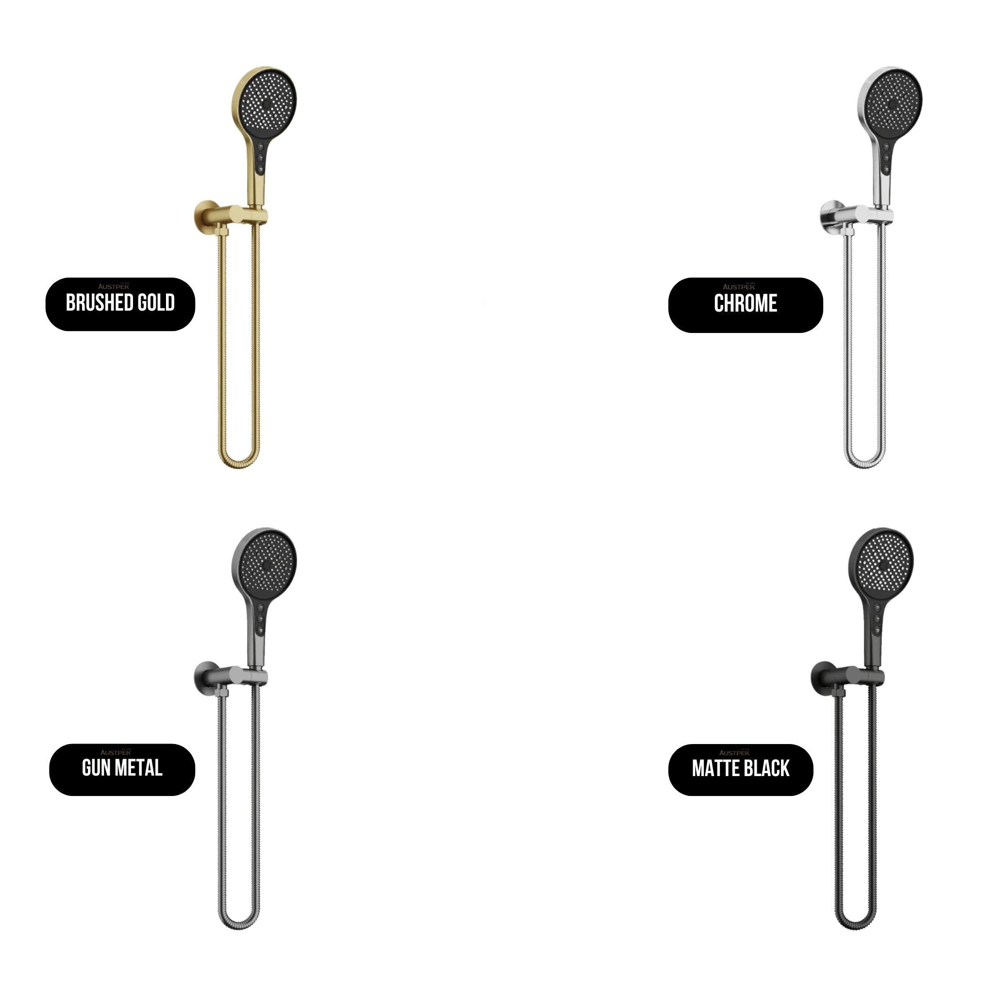 AMOZA HAND SHOWER WALL SHOWER BRACKET KITS 2 PACK BRUSHED GOLD