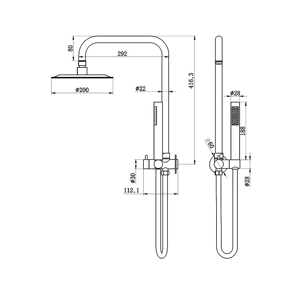 AMOZA TWIN SHOWER 3 PACKS BRUSHED GOLD