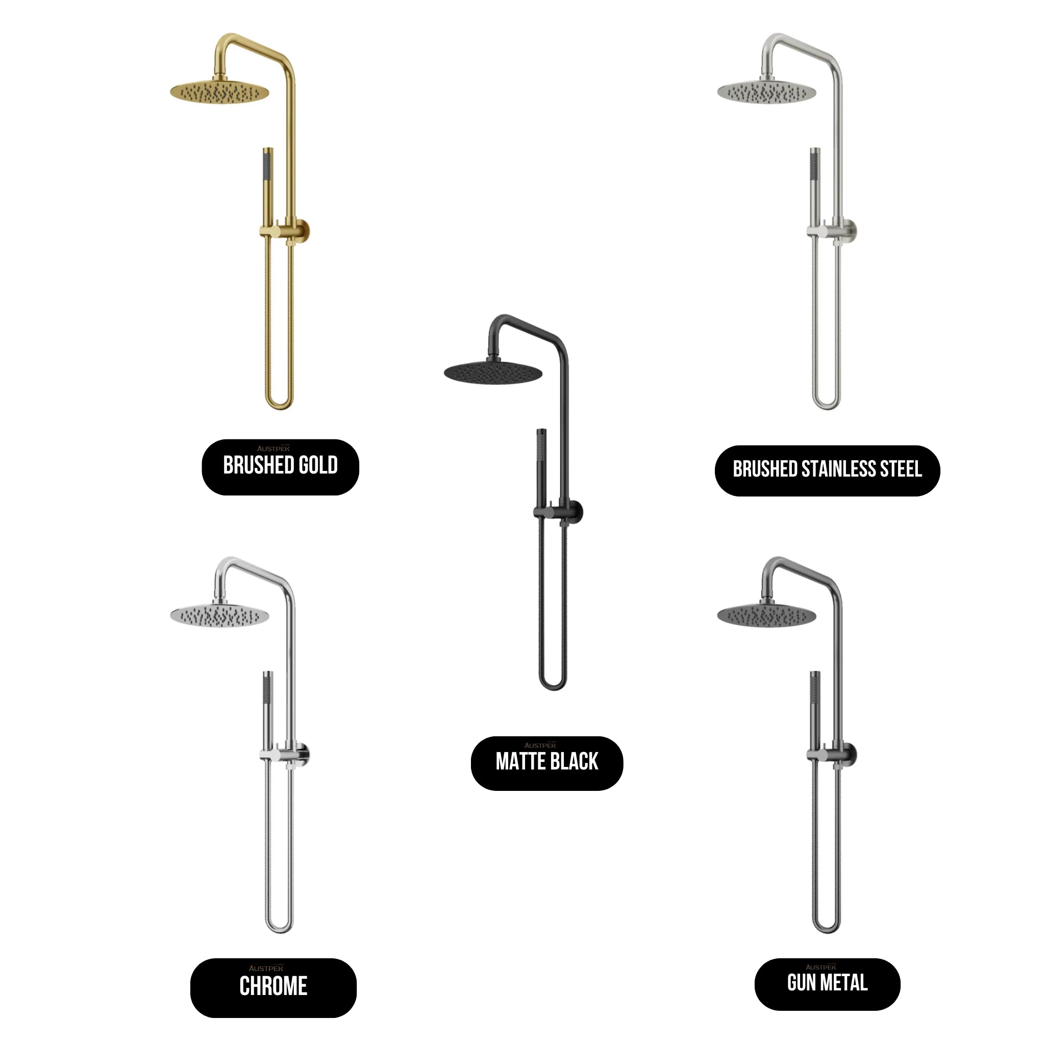 AMOZA TWIN SHOWER 3 PACKS MATTE BLACK