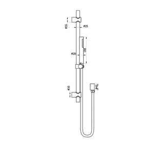 AMOZA HAND SHOWER ON RAIL 2 PACK BRUSHED GOLD