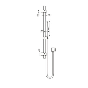 AMOZA HAND SHOWER ON RAIL 2 PACK BRUSHED COPPER