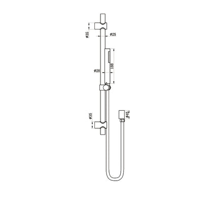 AMOZA HAND SHOWER ON RAIL 2 PACK BRUSHED COPPER