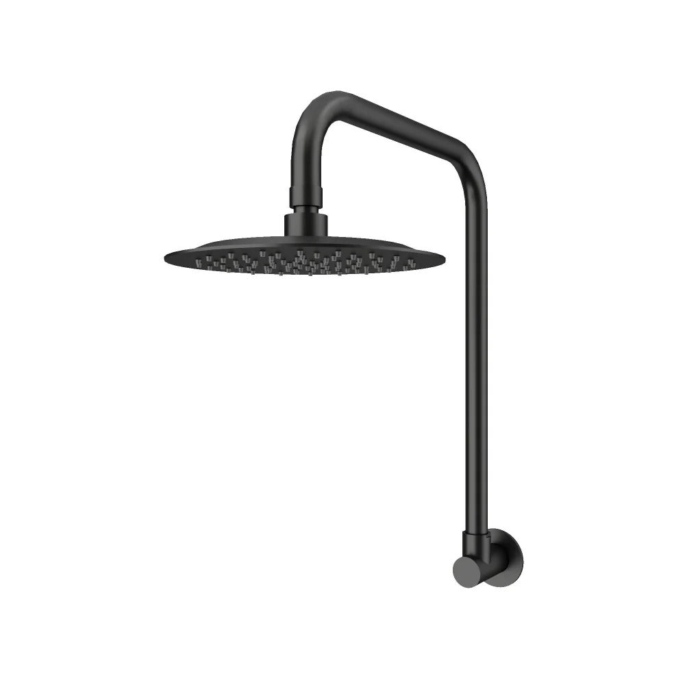 AMOZA GOOSENECK SHOWER ARM & HEAD 2 PACK 200MM MATTE BLACK