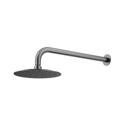 AMOZA CURVED SHOWER ARM & HEAD 2 PACKS 200MM GUN METAL