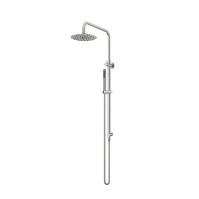 AMOZA TWIN SHOWER ON RAIL 3 PACKS BRUSHED STAINLESS STEEL