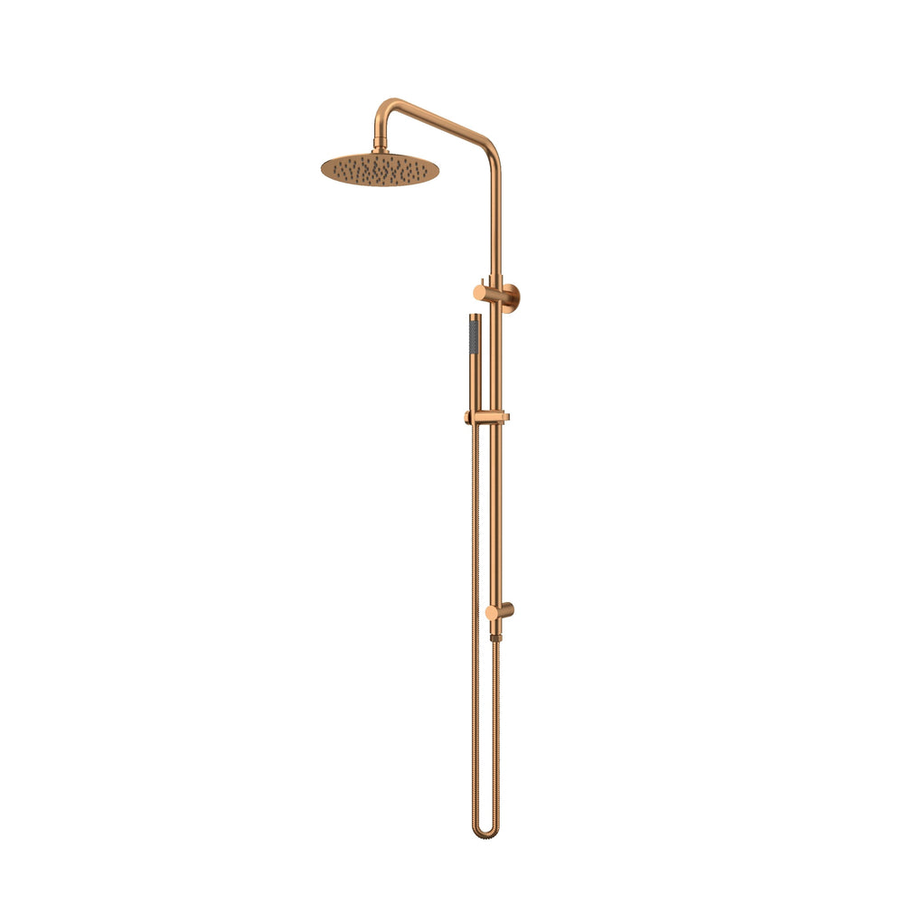 AMOZA TWIN SHOWER ON RAIL 3 PACKS BRUSHED COPPER