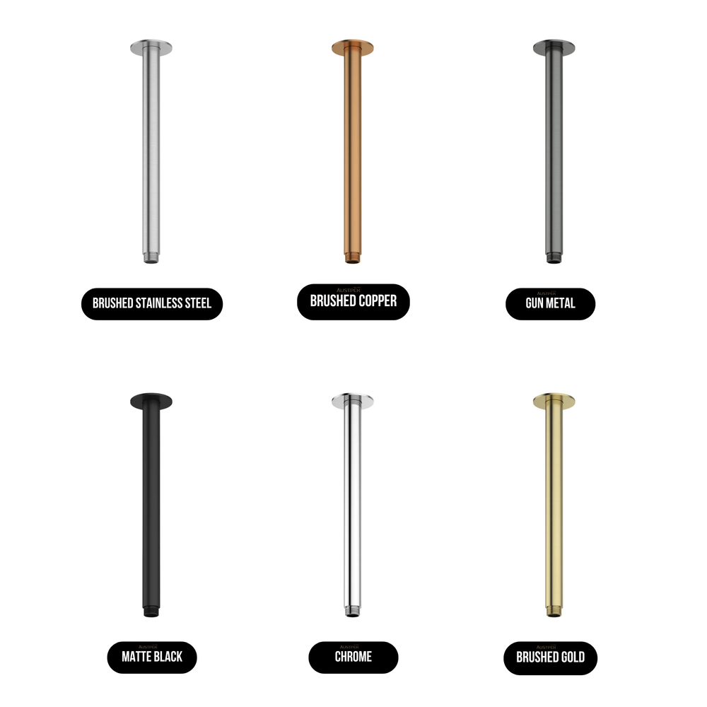 AMOZA CEILING SHOWER ARM 300MM GUN METAL