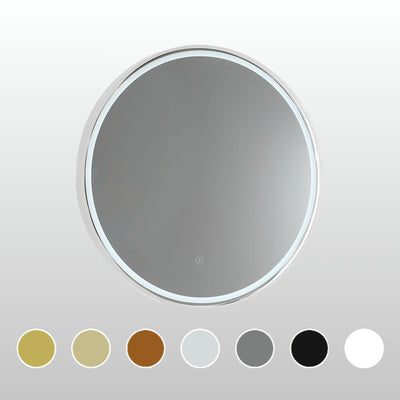 REMER SPHERE FRAMED LED MIRROR WITH PORTABLE MAGNIFIER CUSTOM COLOURS 800X800MM