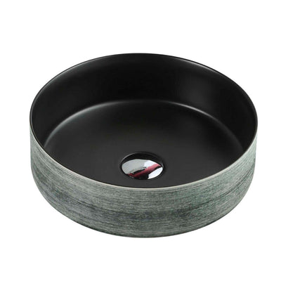 MERCIO SASSO ROUND ABOVE COUNTER BASIN TOUCHLINE BLACK 355MM