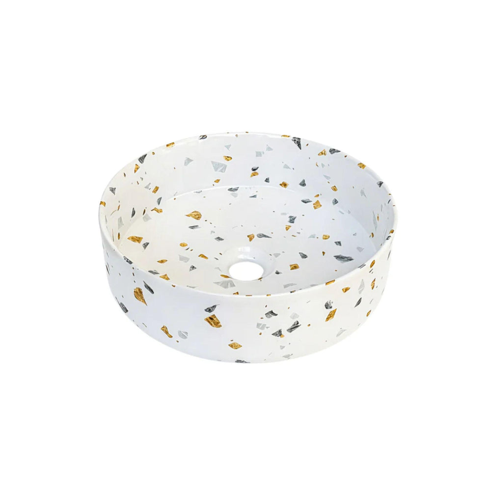 MERCIO SASSO ROUND ABOVE COUNTER BASIN GOLD TERRAZZO 360MM